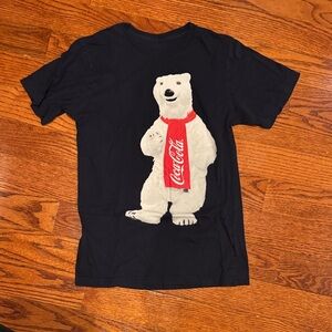 Coca-Cola Black Tee with Polar Bear Graphic
